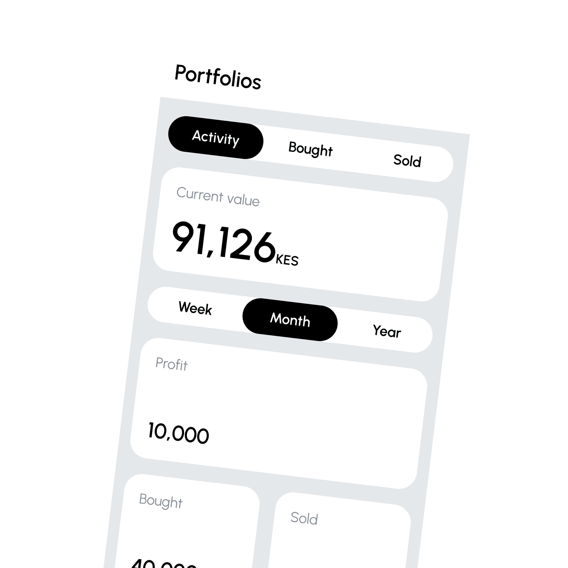 Portfolio tracking and performance interface