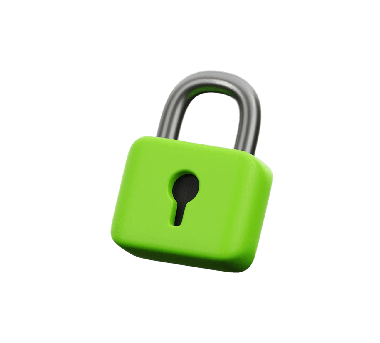 3D Lime Green Security Lock
